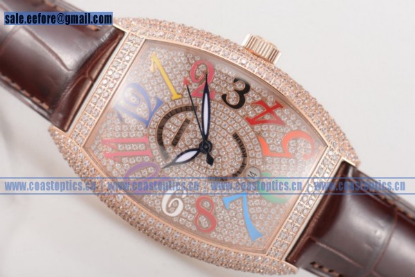 Franck Muller Casablanca Watch Perfect Replica Rose Gold/Diamonds 2852 SC DDR